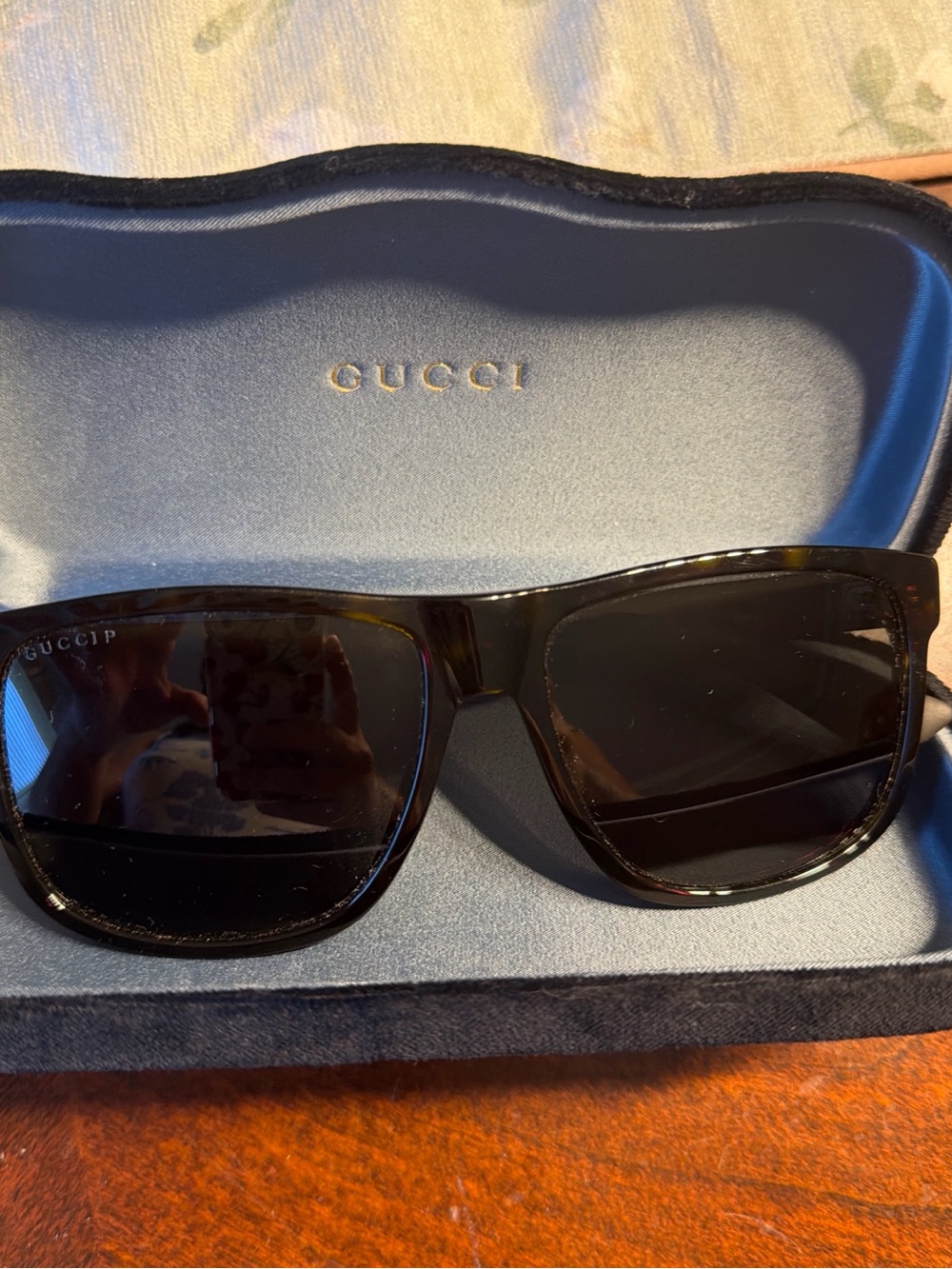 Gucci Black Tortoiseshell Square Sunglasses